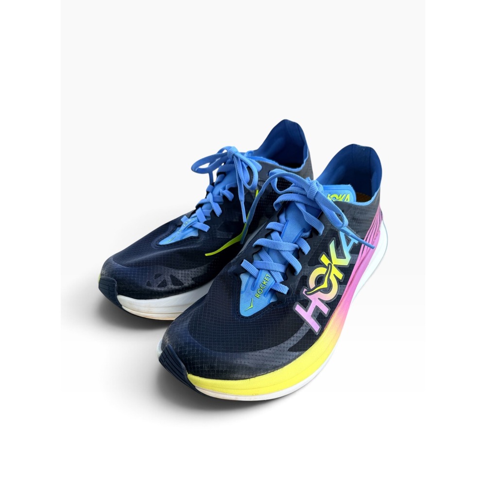 Hoka Rocket X 2 Womens 9.5 Running Shoes Black Multi Carbon Plate 1127927 BKML